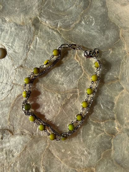Nova Lime Double Strand Anklet