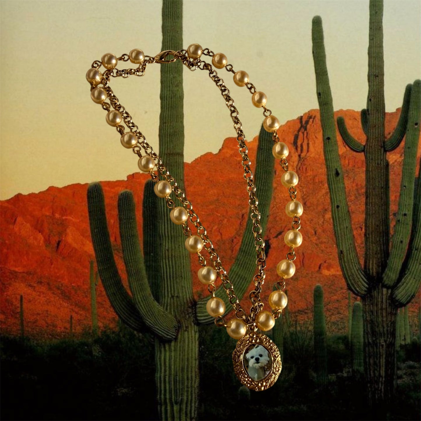 Clutch My Pearls Photo Locket Anklet Edition