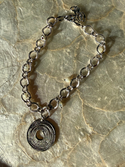 Silvery Sintra Swirls Anklet