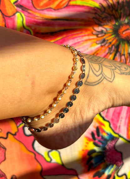 Pearls and Saudade Anklet