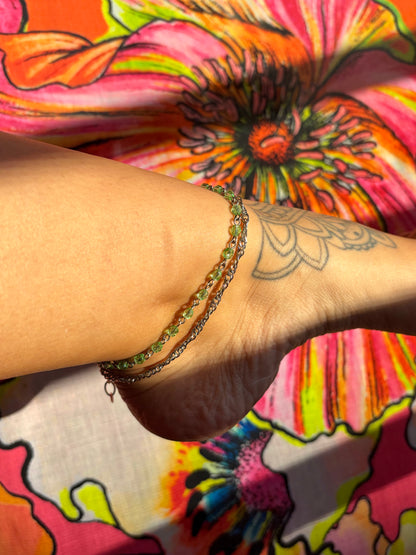 Dainty Beaded Double Strand Anklet