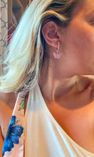 Load image into Gallery viewer, Pink Rhinestone Butterfly Earrings
