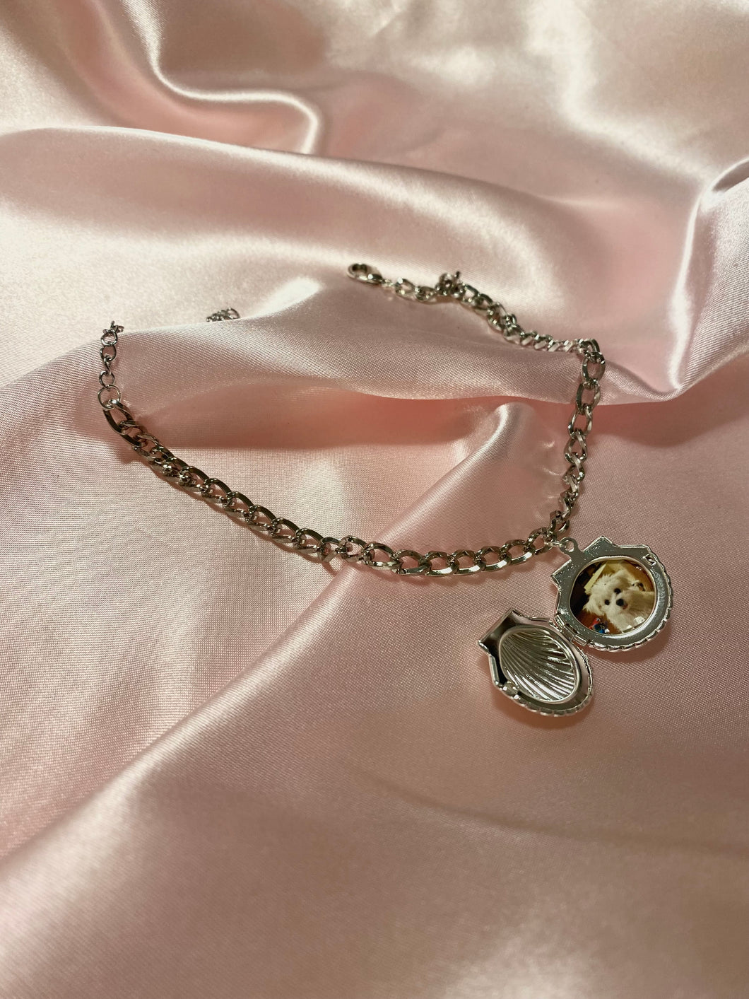 Seashell Photo Locket Anklet