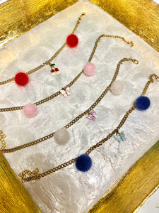 Butterfly Pom Pom Anklets