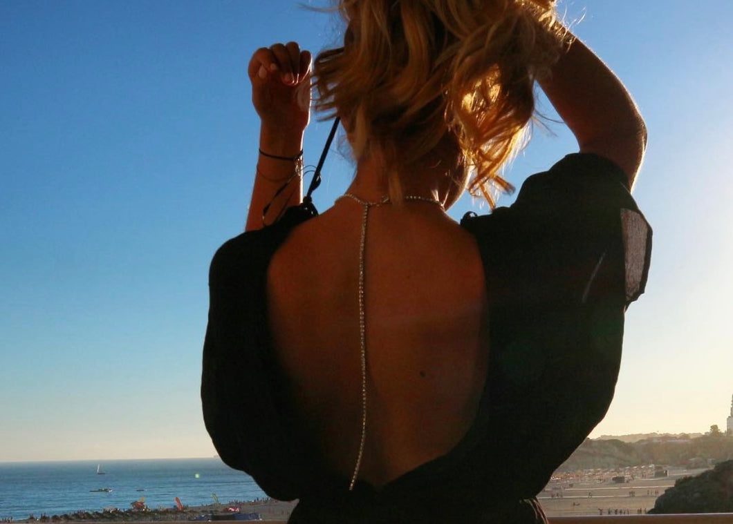 Rhinestone Back Necklace